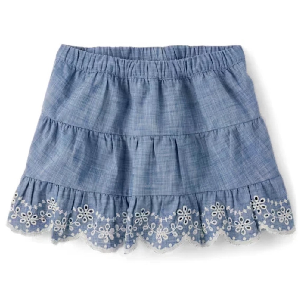 GYMBOREE GIRLS SIZE 5T CHAMBRAY EYELET SKORT NWT